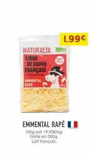 Naturalia Emmental râpé offre