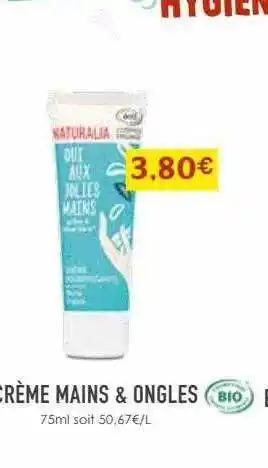 Naturalia Crème mains & ongles offre