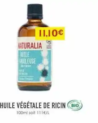 Naturalia Huile végétale de ricin offre