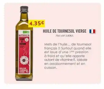 Naturalia Huile de tournesol vierge offre