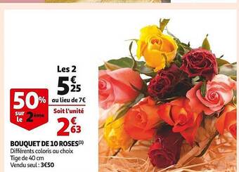Auchan Bouquet de 10 roses offre