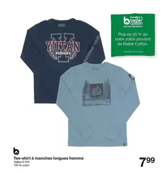 Zeeman Tee-shirt à manches longues homme offre