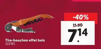 Lidl Tire-bouchon effet bois offre