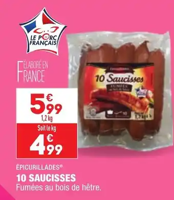 ALDI 10 Saucisses offre