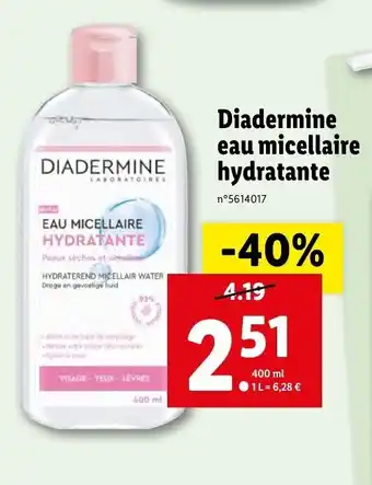 Lidl Diadermine eau micellaire hydratante offre
