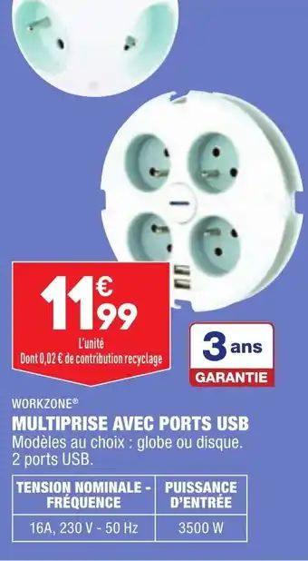 ALDI Multiprise Avec Ports USB offre