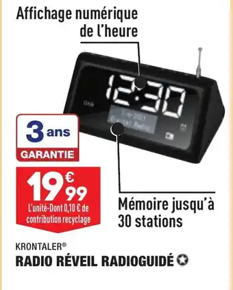 ALDI Radio Réveil Radioguidé offre