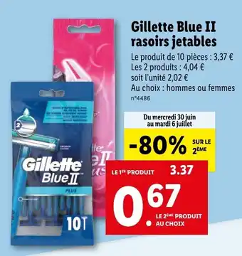 Lidl Gillette blue II rasoirs jetables offre