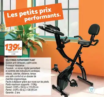 Velo Fitness d'Appartement Pliant