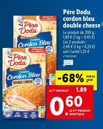 Lidl Père Dodu cordon bleu double cheese offre