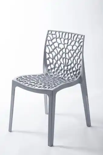 Chaise de jardin grafik en résine injectée gris / argent