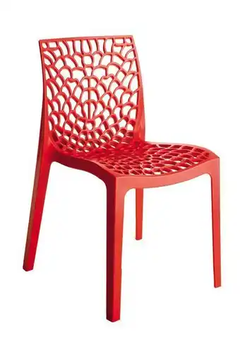 Leroy Merlin Chaise de jardin telehit garden grafik en résine injectée rouge offre