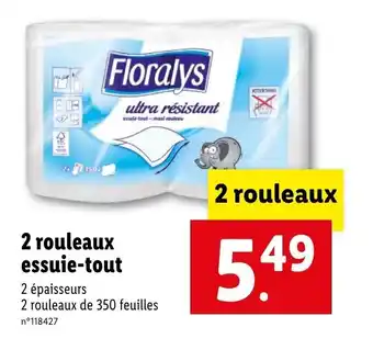 Lidl 2 rouleaux essuie-tout offre