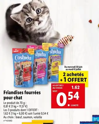 Lidl Friandises fourrées pour chat offre