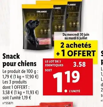 Lidl Snack pour chiens offre