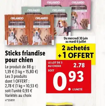 Sticks friandise pour chien