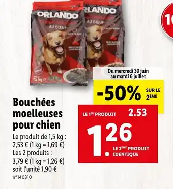 Lidl Bouchées moelleuses pour chien offre