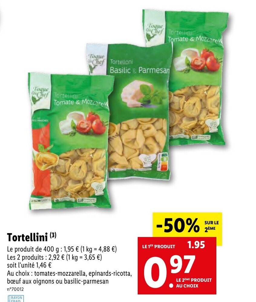 Promo Tortellini chez Lidl