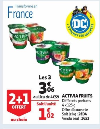 Auchan Supermarché Activia Fruits offre