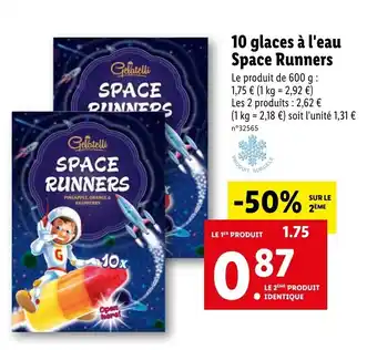 Lidl 10 glaces à l'eau Space Runners offre