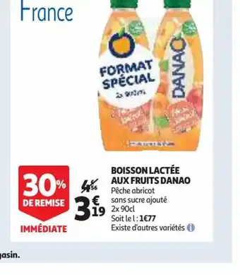Auchan Supermarché Boisson Lactée Aux Fruits Danao offre