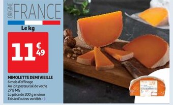 Auchan Supermarché Mimolette demi Vieille offre