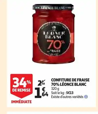 Auchan Supermarché Confiture de Fraise 70% Léonce Blanc offre