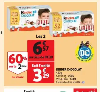 Auchan Supermarché Kinder Chocolat offre