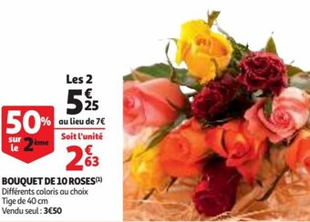 Auchan Supermarché Bouquet de 10 roses offre