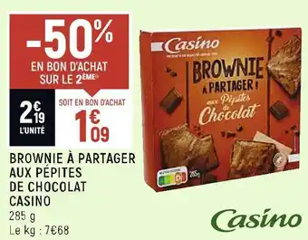 Petit Casino Casino brownie à partager aux pépites de chocolat offre