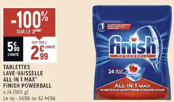 Petit Casino Finish tablettes lavevaisselle all in 1 max* powerball offre
