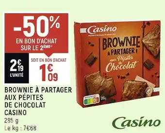 Spar Casino brownie à partager aux pépites de chocolat offre