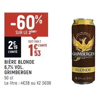 Spar Grimbergen bière blonde 6,7% vol. offre