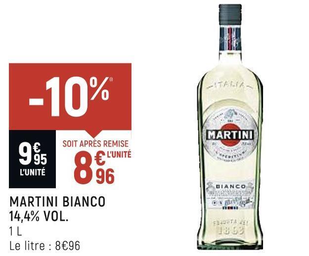 Promo Martini martini bianco 14,4 vol. chez Spar