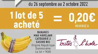 Spar Casino bio bananes max havelaar categorie 2 offre