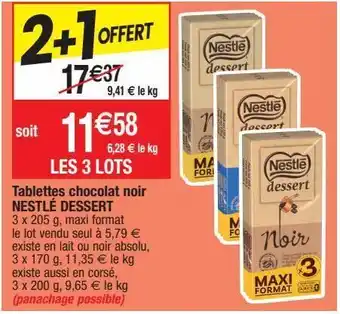 Migros Chocolat noir nestlé offre