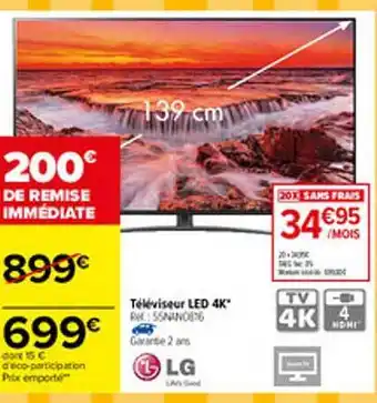 Carrefour Téléviseur Led 4k Lg offre