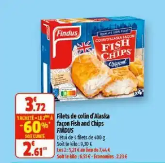 Coccinelle Supermarché Filets de colin d'alaska façon fish and chips FINDUS offre