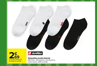Carrefour Lotto Socquettes Courtes Homme offre