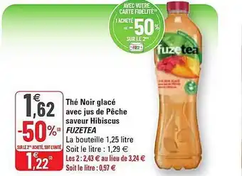 G20 Thé noir glacé avec jus de pêche saveur hibiscus fuzetea offre