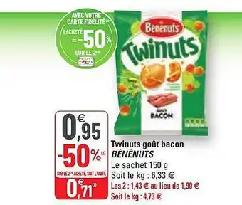 G20 Twinuts goût bacon bénénuts offre