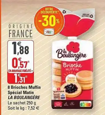 8 brioches muffin spécial matin la boulangère