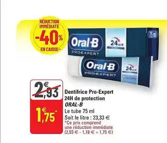 G20 Dentifrice pro-expert 24h de protection oral-b offre