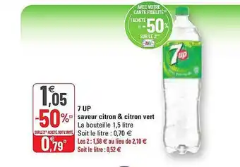 G20 7 up saveur citron & citron vert offre