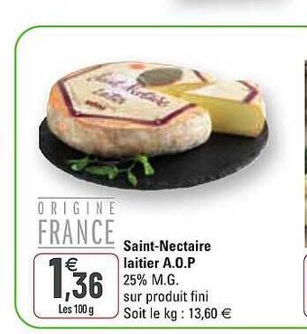 G20 Saint-nectaire laitier a.o.p. offre