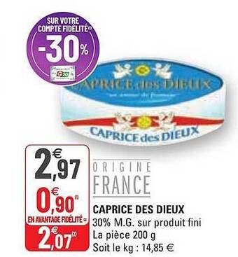 G20 Caprice des dieux offre
