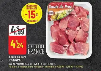 G20 Sauté de porc tradival offre