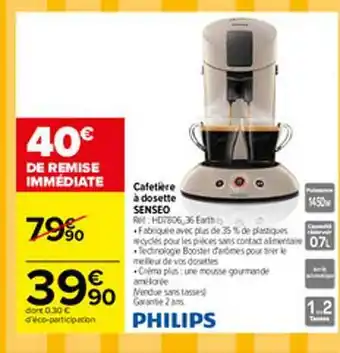 Carrefour Cafetière à Dosette Senseo Philips offre