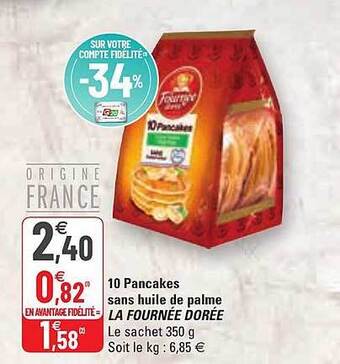 G20 10 pancakes sans huile de palme la fournée dorée offre
