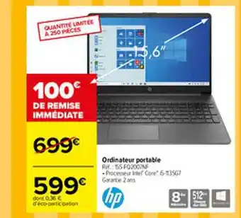 Carrefour Ordinateur Portable Hp offre